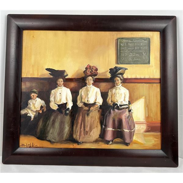 Beth Loftin Montana Train Station Oil Painting