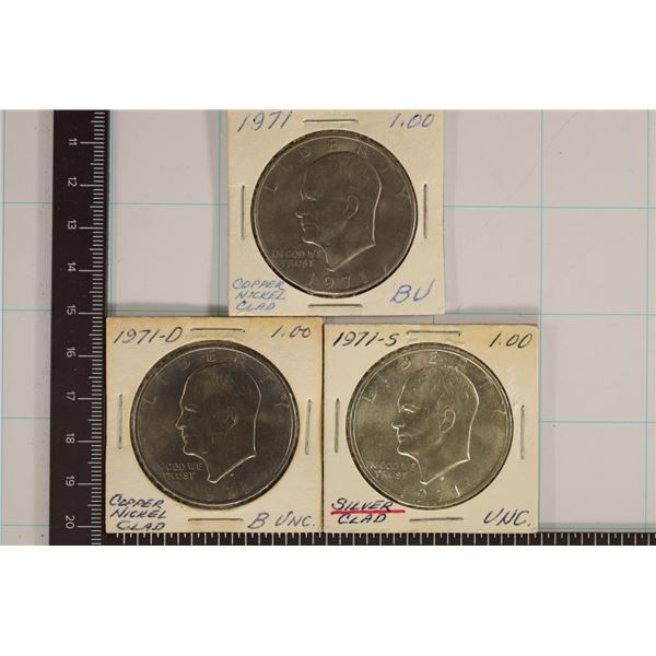 1971-P/D/S IKE DOLLARS, THE 71-S IS SILVER