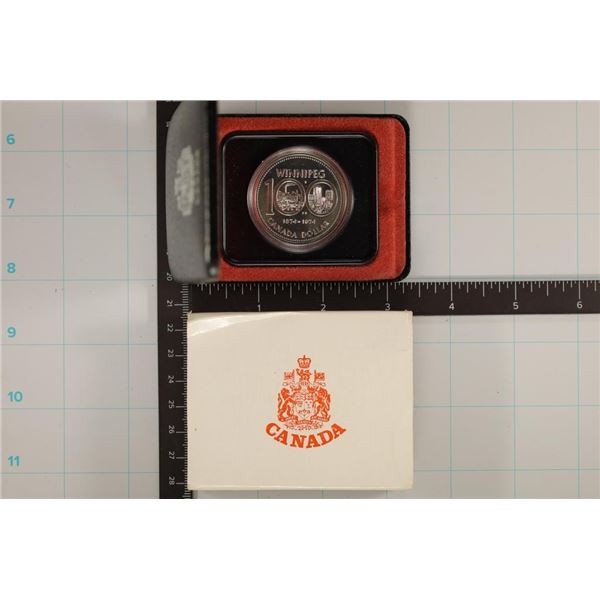 1974 CANADA SILVER WINNIPEG DOLLAR .3750 OZ. ASW