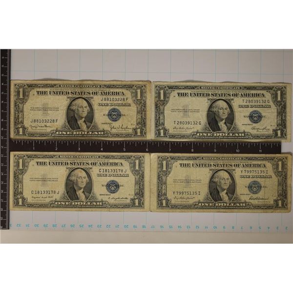 1935-D, 35-E, 35-G & 1935-F US $1 SILVER CERTS,