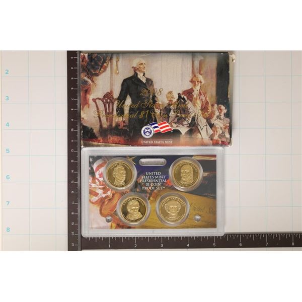 2008 US PRESIDENTIAL DOLLAR 4 COIN PF SET IN BOX