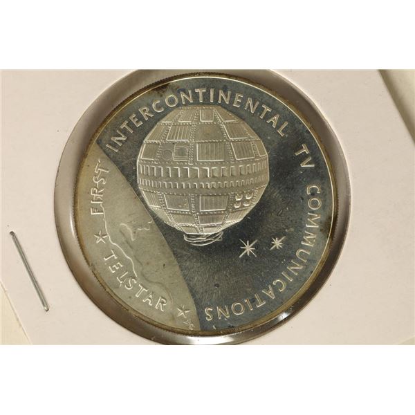 .8 OZ. STERLING SILVER AMERICA IN SPACE ROUND 1962