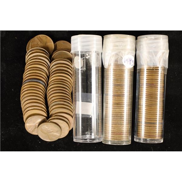 3 ROLLS OF SOLID DATE LINCOLN WHEAT CENTS: 1951-D,