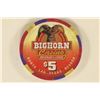 Image 2 : $5 BIG HORN CASINO CHIP NORTH LAS VEGAS, NEVADA