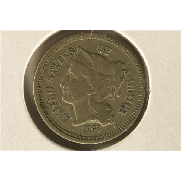 1868 THREE CENT PIECE (NICKEL)