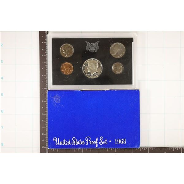 1968 US PROOF SET WITH BOX, 40% SILVER JFK HALF