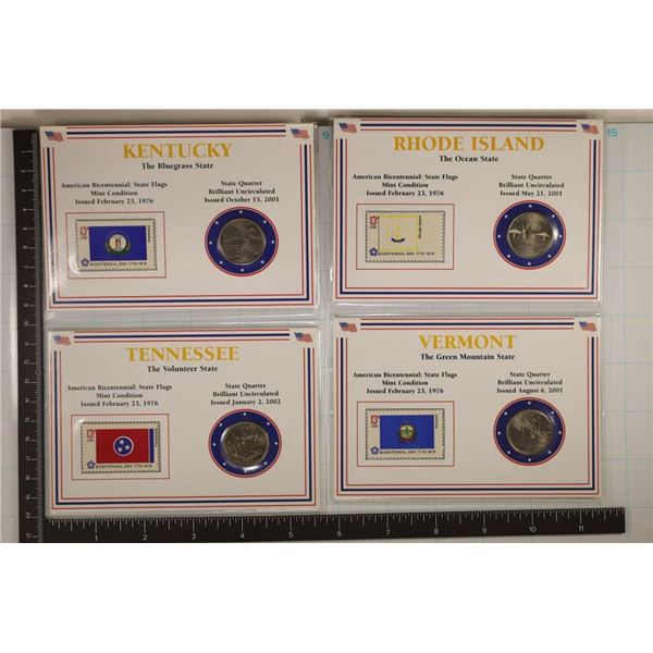 4-US QUARTER & STAMP SETS, 2001-P KENTUCKY,