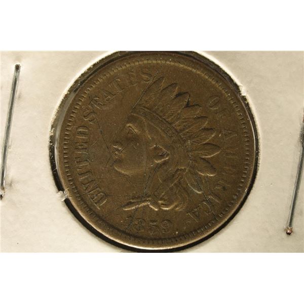 1859 INDIAN HEAD CENT (FINE) W/ SCRATCHES