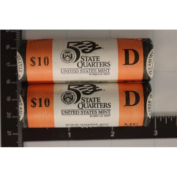 2 SOLID DATE ROLLS OF WASHINGTON STATE QUARTERS: