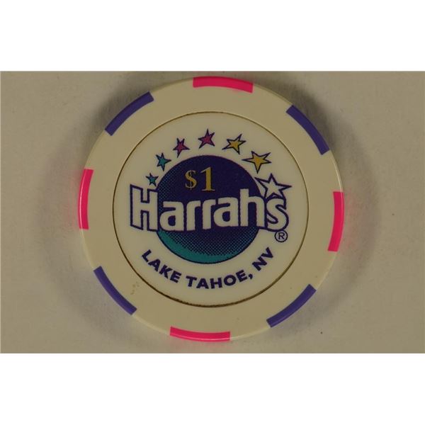 $1 HARRAH'S CASINO CHIP LAKE TAHOE NEVADA