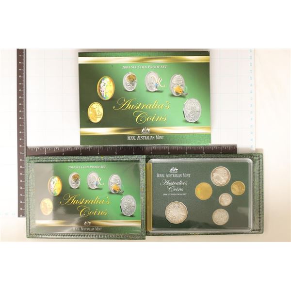 2004 AUSTRALIA 6 COIN PROOF SET WITH $1 HOLOGRAM