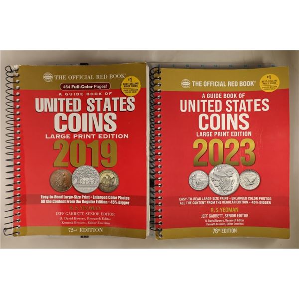 USED 2019 & 2023 OFFICIAL RED BOOKS OF US COINS