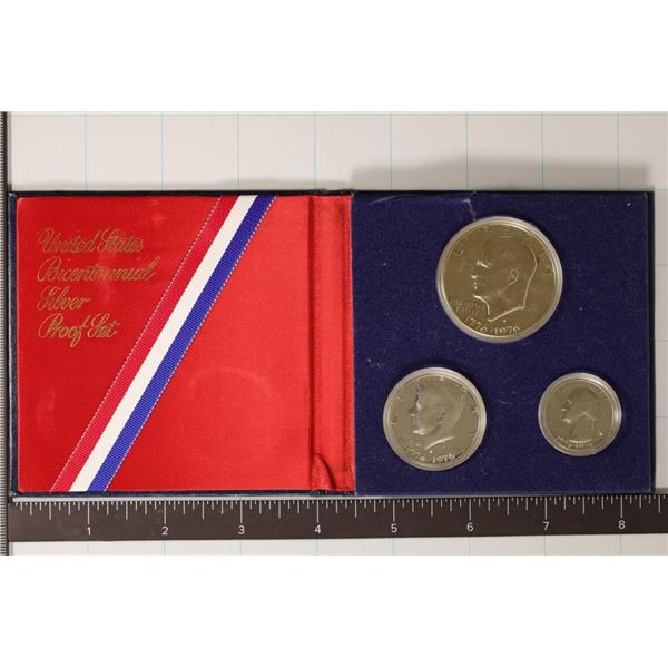 1976 US BICENTENNIAL SILVER 3 COIN PF SET