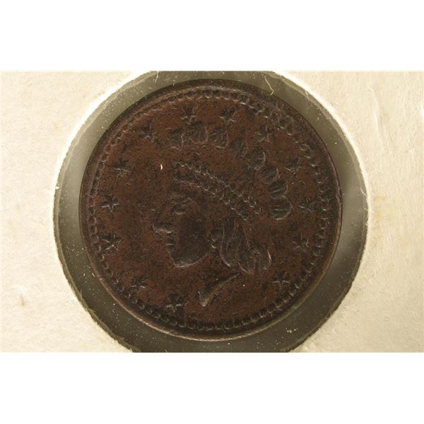 1863 CIVIL WAR TOKEN  OUR ARMY  R-1 AU / UNC