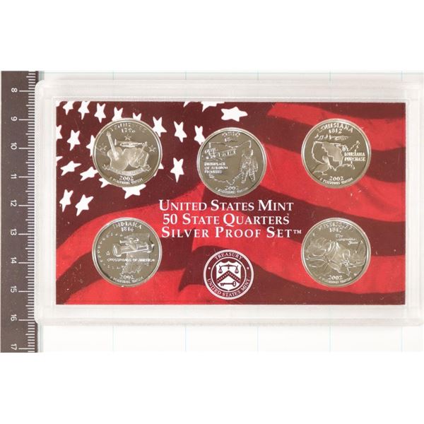 2002 SILVER US 50 STATE QUARTERS PROOF SET NO BOX