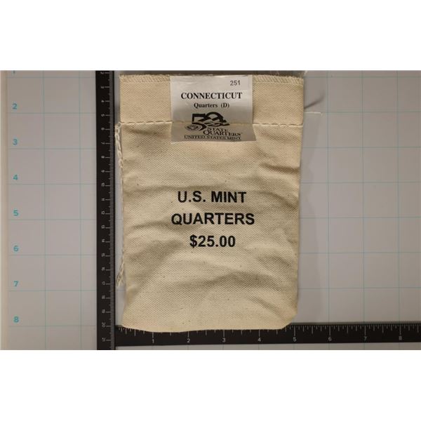 $25 MINT SEALED BAG OF 1999-D CONNECTICUT QUARTERS