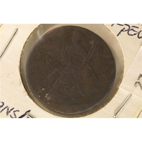 1784 MACHIN'S MILLS COPPER HALF PENNY GEORGIVS/