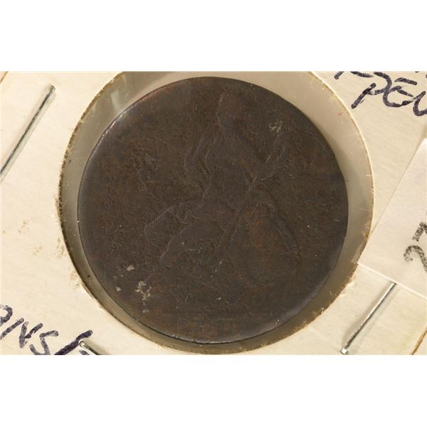 1784 MACHIN'S MILLS COPPER HALF PENNY GEORGIVS/