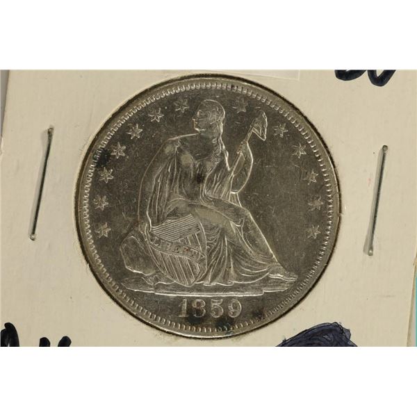 1859 SEATED LIBERTY HALF DOLLAR (AU) WITH OBVERSE