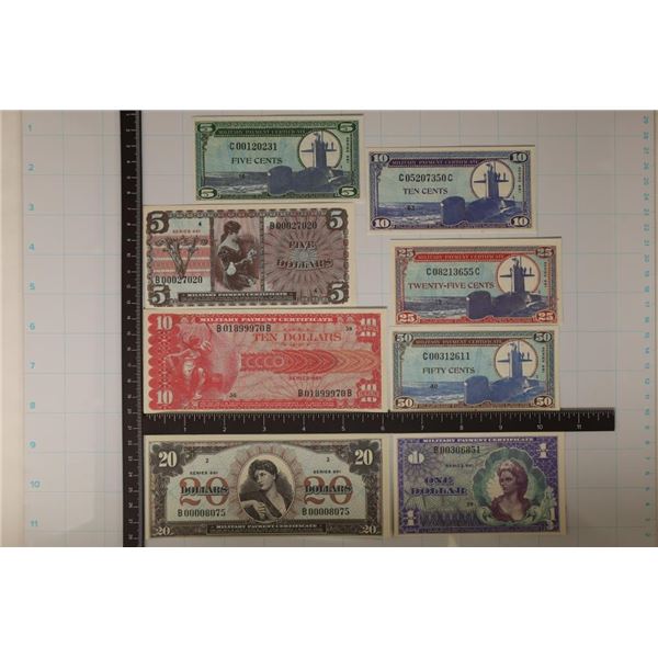 REPLICA OF 8 US MILITARY PAYMENT CERTIFICATES: 4