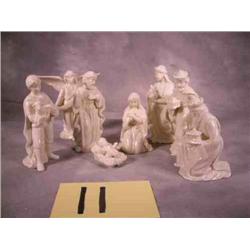 8 pc porcelain Nativity set