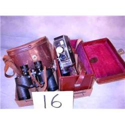 Movie camera & binoculars