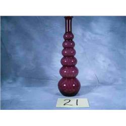 17" plum glass vase