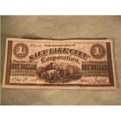 One dollar Salt Lake City Corp. currency replica