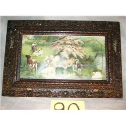 Carved wood picture frame