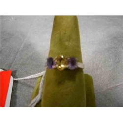 Amethyst, Citrine & Sterling ladies ring