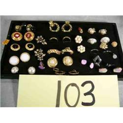 21 pair of assorted clip earrings