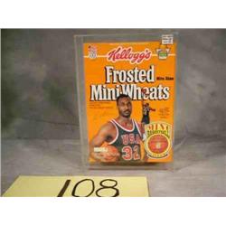 Signed Karl Malone cereal box