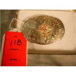 Sterling & Black Hills gold belt buckle