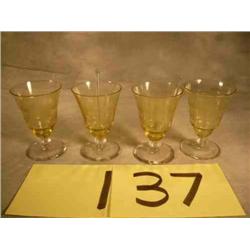 Yellow Depression glass parfaits