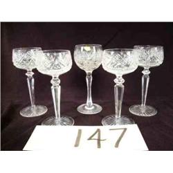 5 leaded crystal goblets