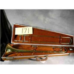 Besson 2-20 brass trombone in case