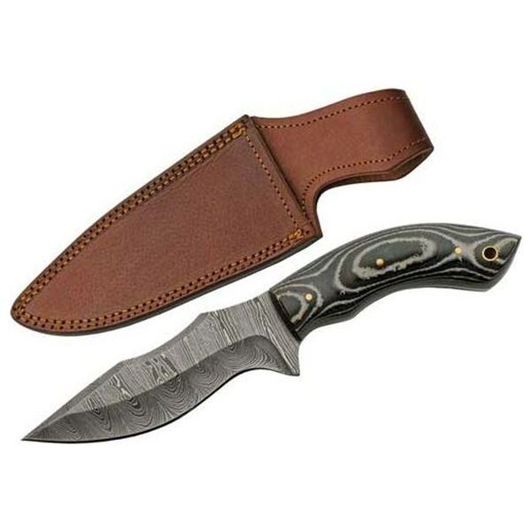 SZCO RITE EDGE 5  CHARCOAL MICARTA DAMASCUS DP W/SHEATH