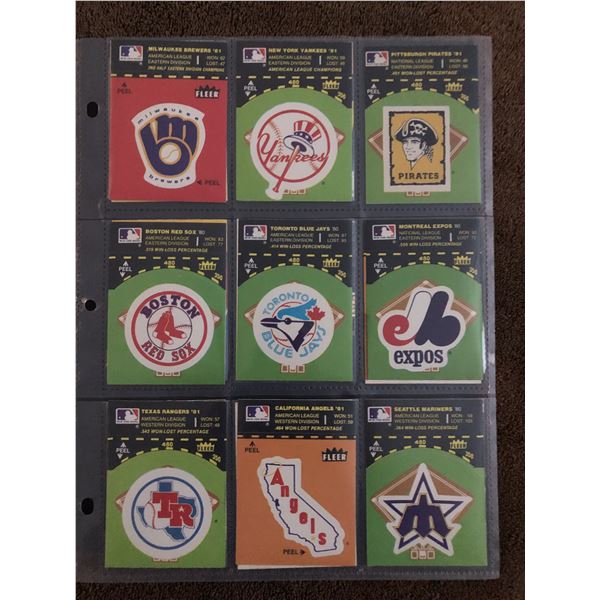 1982 FLEER MLB team logo insert set (26 cards)