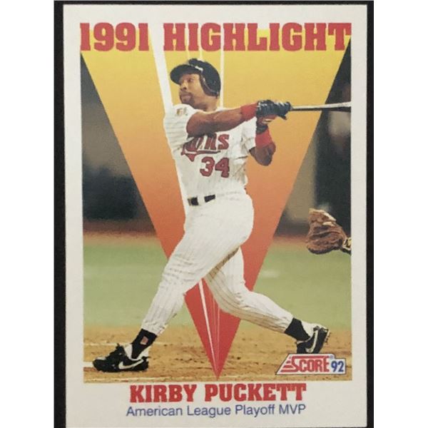 1992 SCORE Kirby Puckett HL (HOF)
