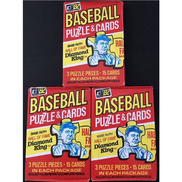1982 DONRUSS Baseball wax packs (3 packs)