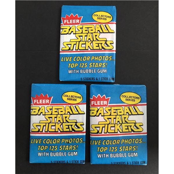 1981 FLEER STAR STICKERS Baseball wax packs (3 packs)