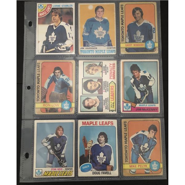 O-PEE-CHEE 70's Toronto Maple Leafs collection (9 cards)