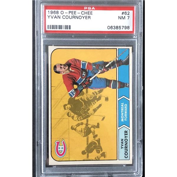 1968-69 O-PEE-CHEE Yvan Cournoyer (HOF) PSA NM 7