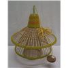 Image 1 : Baja Woven Hanging Lamp Yellow 23" dia, 26"H