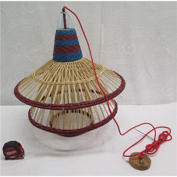 Baja Woven Hanging Lamp Red 23" dia, 26"H