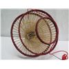 Image 5 : Baja Woven Hanging Lamp Red 23" dia, 26"H