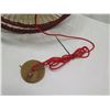 Image 7 : Baja Woven Hanging Lamp Red 23" dia, 26"H