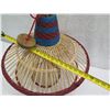 Image 9 : Baja Woven Hanging Lamp Red 23" dia, 26"H