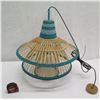 Image 1 : Baja Woven Hanging Lamp Blue 23" dia, 26"H