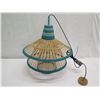 Image 2 : Baja Woven Hanging Lamp Blue 23" dia, 26"H